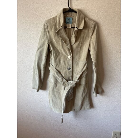 Marciano Leather Size 8 Jacket Y2K Light Green - Picture 2 of 4